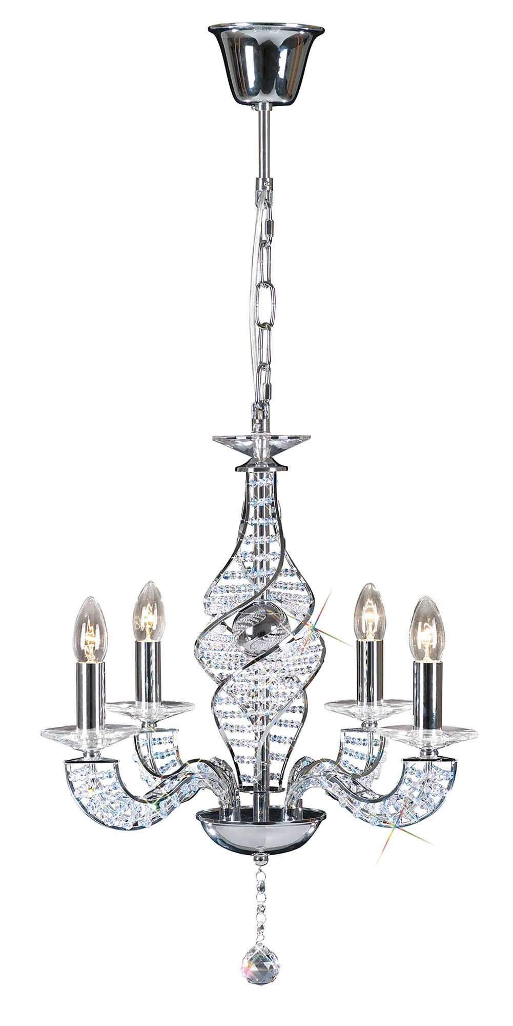 Santo Crystal Ceiling Lights Diyas Multi Arm Crystal Fittings